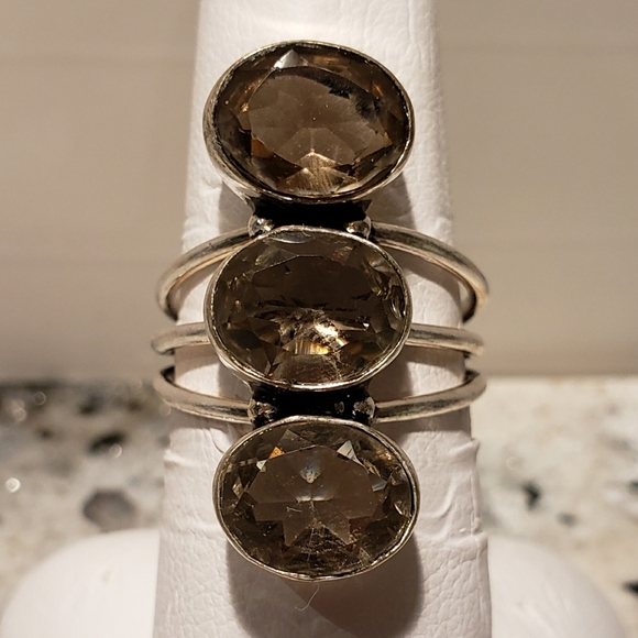 Smokey Quartz, sterling silver ring. - Picture 8 of 8